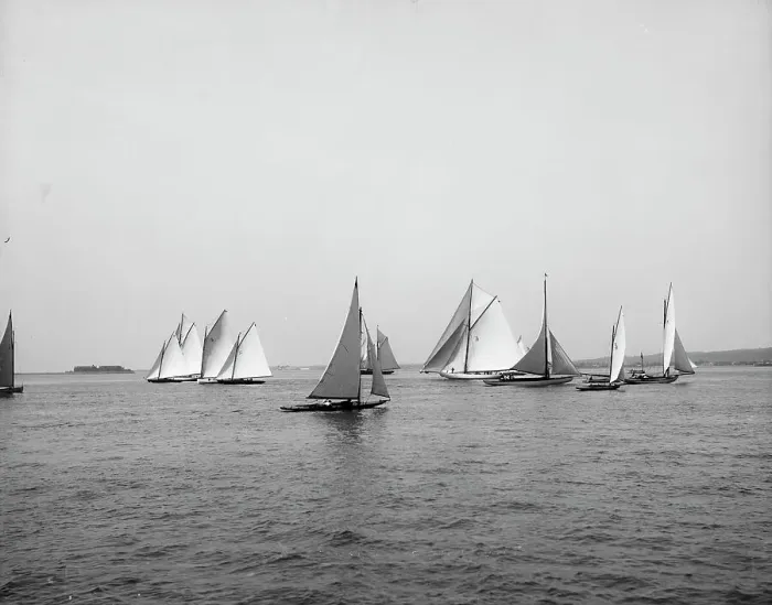 Framed Print : Start, Atlantic Yacht Club regatta, 1897 June 15. Creator: Johns Johnston Framed Print : Start, Atlantic Yacht Club regatta, 1897 June 15. Creator: Johns Johnston