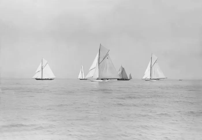 Framed Print : Start of Cowes to Weymouth Race, August 1913. Creator: Kirk & Sons of Cowes Framed Print : Start of Cowes to Weymouth Race, August 1913. Creator: Kirk & Sons of Cowes