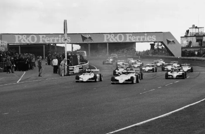 Framed Print : Start of F3 race at Thruxton, Senna front row on left, 4th April 1983. Creator: Unknown Framed Print : Start of F3 race at Thruxton, Senna front row on left, 4th April 1983. Creator: Unknown