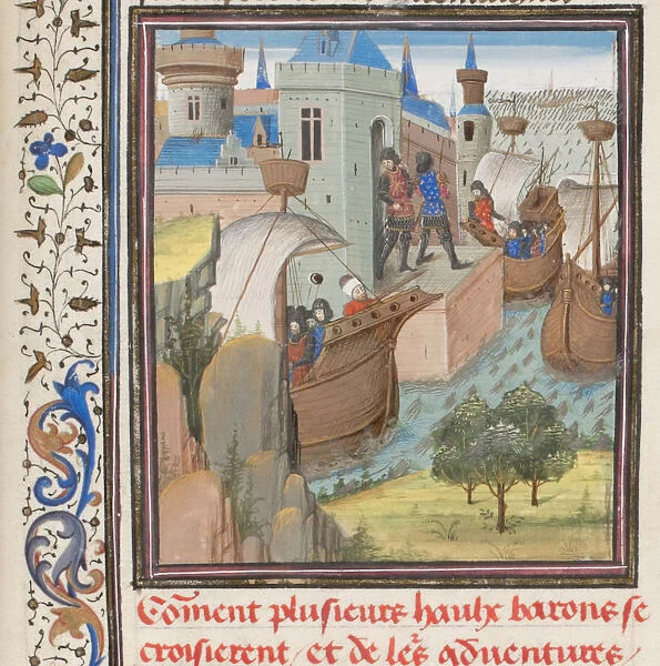 Start to the Fourth Crusade. Miniature from the Historia by William of Tyre, 1460s. Artist: Anonymous