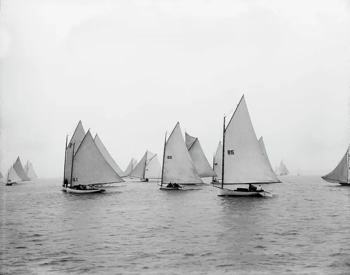 Framed Print : At start, Larchmont, 1895 July 4. Creator: Johns Johnston Framed Print : At start, Larchmont, 1895 July 4. Creator: Johns Johnston