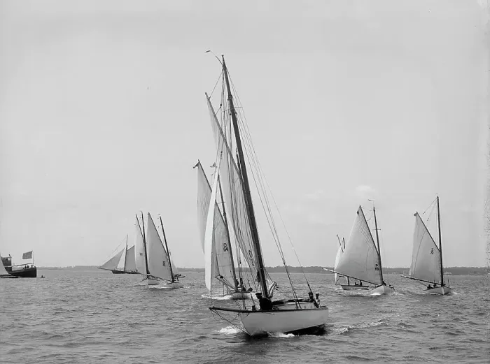 Framed Print : Start, Larchmont, 1896 July 25. Creator: Johns Johnston Framed Print : Start, Larchmont, 1896 July 25. Creator: Johns Johnston