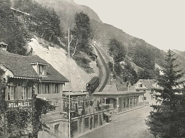 Starting point of the Pilatus Railway, Alpnachstad, Switzerland, 1895. Creator: W &s Ltd