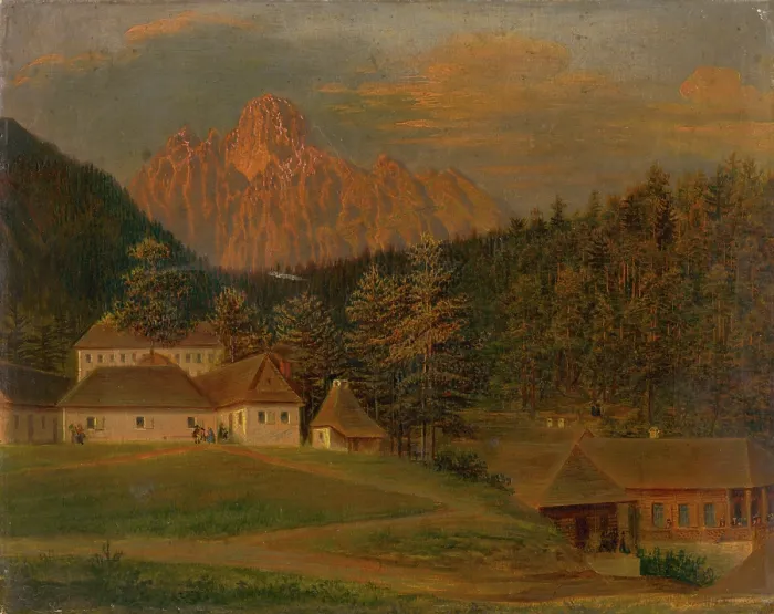 Framed Print : Stary Smokovec, 1856. Creator: Karol Augustus Tibely Framed Print : Stary Smokovec, 1856. Creator: Karol Augustus Tibely