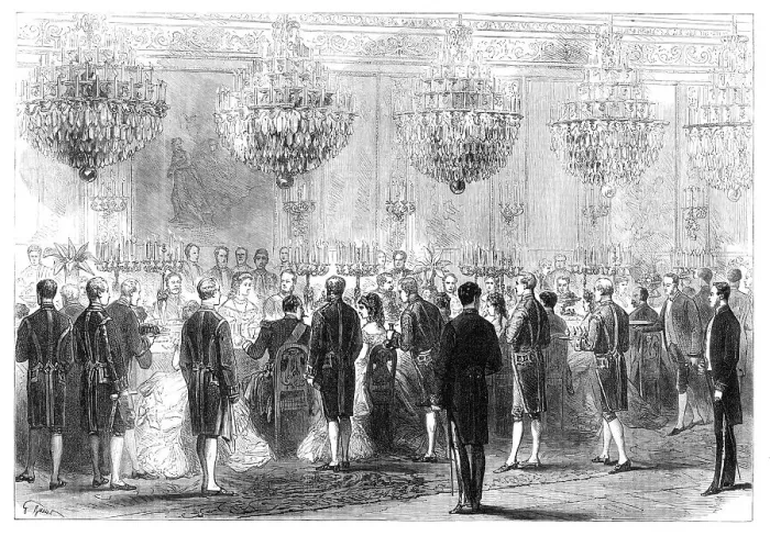 Framed Print : A State Banquet at the Tuileries, 1869. Creator: Unknown Framed Print : A State Banquet at the Tuileries, 1869. Creator: Unknown