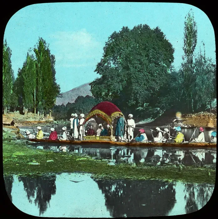 Framed Print : State barge on the Apple Tree Canal, India, late 19th or early 20th century Framed Print : State barge on the Apple Tree Canal, India, late 19th or early 20th century