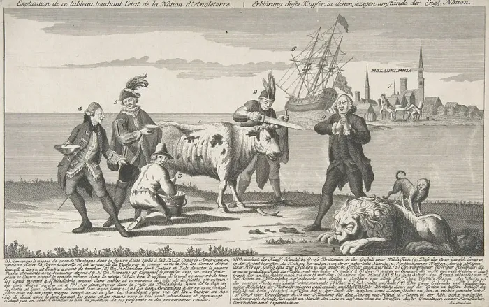 Framed Print : State of the English Nation [Toestand der Engelsche Natie], ca. 1780. Creator: Anon