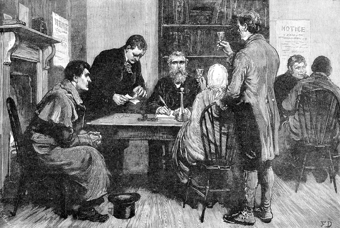 Framed Print : The State of Ireland: rent agent's office as it used to be - drinking his honour's health, 1881 Framed Print : The State of Ireland: rent agent's office as it used to be - drinking his honour's health, 1881