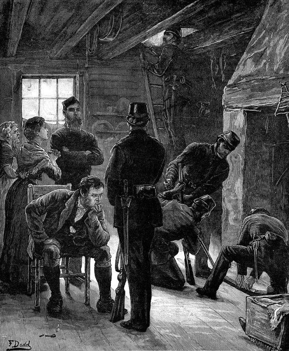 Framed Print : The State of Ireland: searching for arms, 1881. Creator: W. I. Mosses Framed Print : The State of Ireland: searching for arms, 1881. Creator: W. I. Mosses