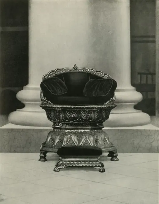 Framed Print : State Seat of Tippu Sultan in Government House, 1925. Creator: Unknown Framed Print : State Seat of Tippu Sultan in Government House, 1925. Creator: Unknown