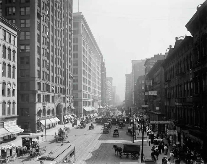 Framed Print : State Street, south from Lake Street, Chicago, Ill. between 1900 and 1910. Creator: Unknown Framed Print : State Street, south from Lake Street, Chicago, Ill. between 1900 and 1910. Creator: Unknown