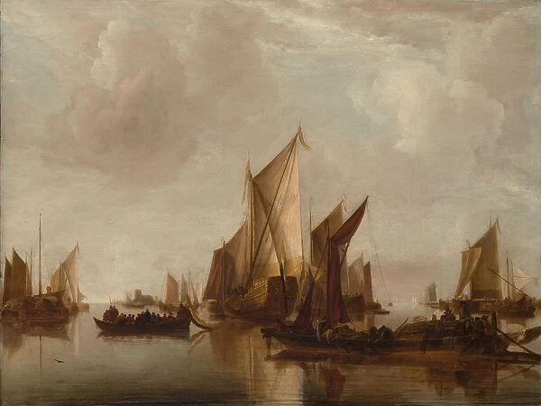 A State Yacht and Other Craft in Calm Water, ca. 1660. Creator: Jan van de Cappelle