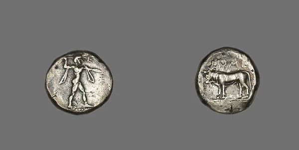 Stater (Coin) Depicting the God Poseidon, 480-400 BCE. Creator: Unknown