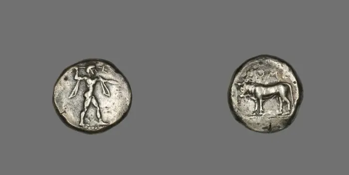 Framed Print : Stater (Coin) Depicting the God Poseidon, 480-400 BCE. Creator: Unknown Framed Print : Stater (Coin) Depicting the God Poseidon, 480-400 BCE. Creator: Unknown