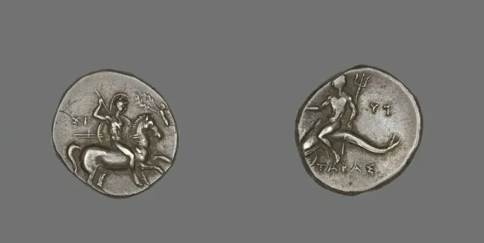 Framed Print : Stater (Coin) Depicting a Horseman, 334-302 BCE. Creator: Unknown Framed Print : Stater (Coin) Depicting a Horseman, 334-302 BCE. Creator: Unknown