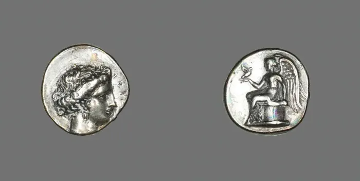 Framed Print : Stater (Coin) Depicting the Nymph Terrina, 375-356 BCE. Creator: Unknown Framed Print : Stater (Coin) Depicting the Nymph Terrina, 375-356 BCE. Creator: Unknown