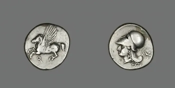 Framed Print : Stater (Coin) Depicting Pegasus, 350-338 BCE. Creator: Unknown Framed Print : Stater (Coin) Depicting Pegasus, 350-338 BCE. Creator: Unknown