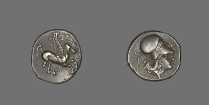 Framed Print : Stater Coin Depicting Pegasus Flying, 400-330 BCE. Creator: Unknown Framed Print : Stater Coin Depicting Pegasus Flying, 400-330 BCE. Creator: Unknown