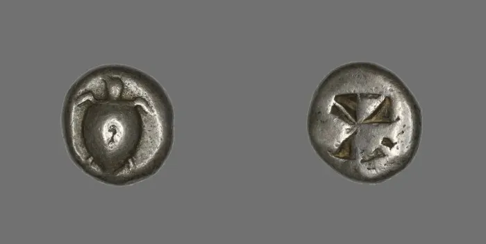 Framed Print : Stater (Coin) Depicting a Sea Turtle, 650-600 BCE. Creator: Unknown Framed Print : Stater (Coin) Depicting a Sea Turtle, 650-600 BCE. Creator: Unknown
