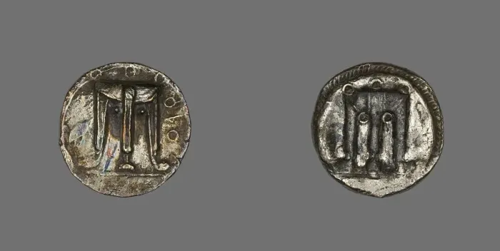 Framed Print : Stater (Coin) Depicting a Tripod, 500-480 BCE. Creator: Unknown Framed Print : Stater (Coin) Depicting a Tripod, 500-480 BCE. Creator: Unknown