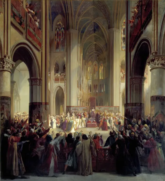 Framed Print : States General of Paris, 1328, mid 19th century. Artist: Jean Alaux Framed Print : States General of Paris, 1328, mid 19th century. Artist: Jean Alaux