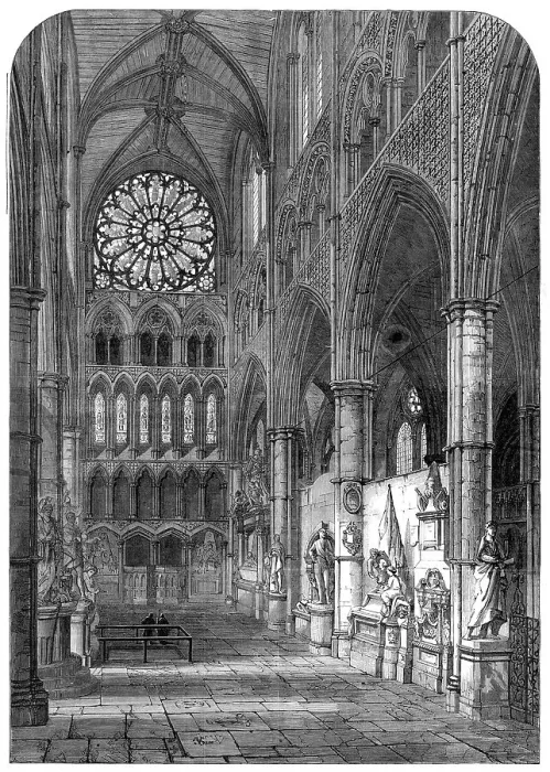 Framed Print : Statesmen's Corner, North Transept, Westminster Abbey, 1865. Creator: Unknown Framed Print : Statesmen's Corner, North Transept, Westminster Abbey, 1865. Creator: Unknown