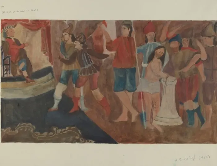 Framed Print : Station of the Cross No. 1: Jesus is Condemned to Death, c. 1936
