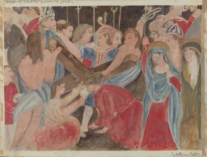 Framed Print : Station of the Cross No. 6: Veronica Renders Service to Jesus, c. 1936 Framed Print : Station of the Cross No. 6: Veronica Renders Service to Jesus, c. 1936