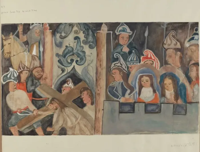 Framed Print : Station of the Cross No. 7: Jesus Falls the Second Time, c. 1936 Framed Print : Station of the Cross No. 7: Jesus Falls the Second Time, c. 1936