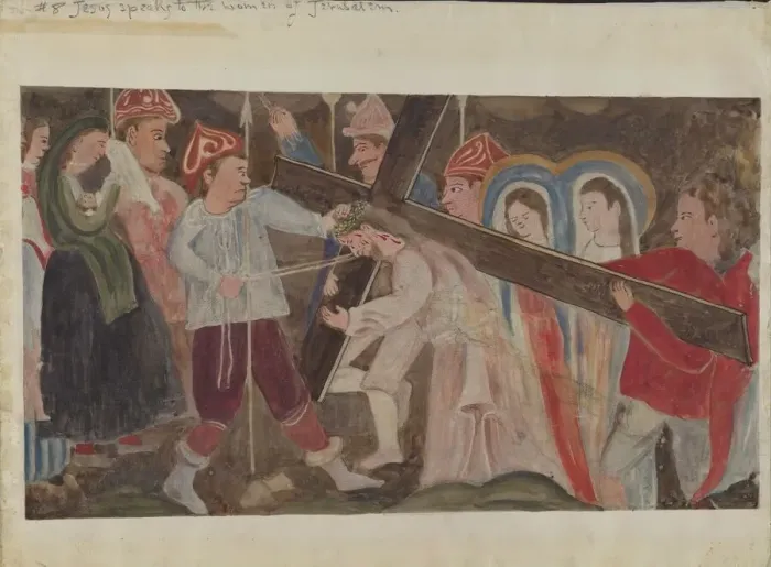 Framed Print : Stations of the Cross No. 8: Jesus Speaks to the Women of Jerusalem, c. 1936 Framed Print : Stations of the Cross No. 8: Jesus Speaks to the Women of Jerusalem, c. 1936