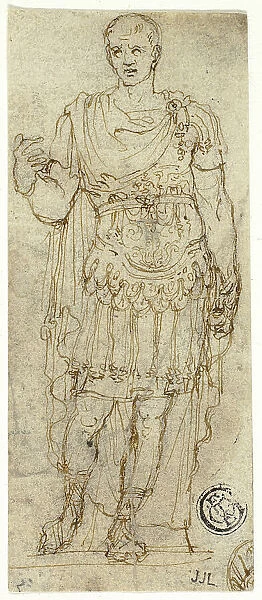 Statue of Augustus Caesar (recto and verso), n.d. (recto); Late 16th c.(verso). Creator: Unknown