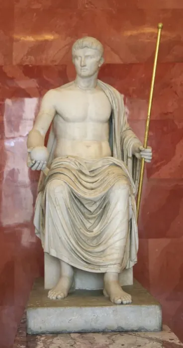 Framed Print : Statue of Augustus as Jupiter, first half of 1st century BC Framed Print : Statue of Augustus as Jupiter, first half of 1st century BC