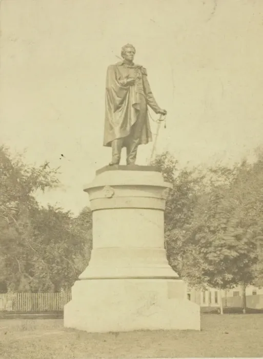 Framed Print : Statue of Commodore Matthew Perry, 1850 / 89. Creator: Joshua Appleby Williams Framed Print : Statue of Commodore Matthew Perry, 1850 / 89. Creator: Joshua Appleby Williams