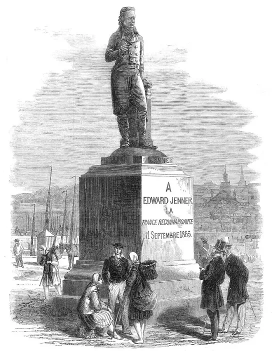 Framed Print : Statue of Dr. Jenner, lately erected at Boulogne, 1865. Creator: Unknown Framed Print : Statue of Dr. Jenner, lately erected at Boulogne, 1865. Creator: Unknown