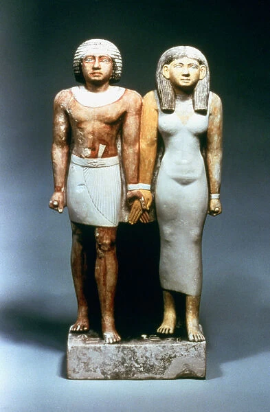 Statue of Egyptian Couple, 5th Dynasty