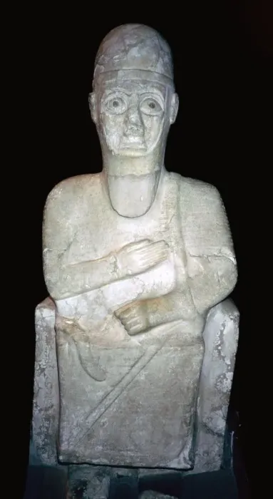 Framed Print : Statue of Idrimi, Late Bronze Age / Syrian, 16th century BC Framed Print : Statue of Idrimi, Late Bronze Age / Syrian, 16th century BC
