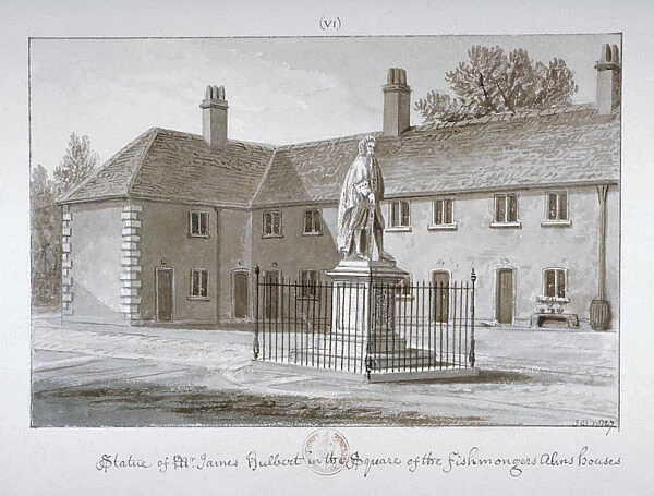 Statue of James Hulbert, St Peters Hospital, Southwark, London, 1827