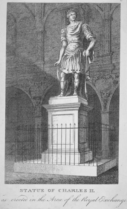 Framed Print : Statue of King Charles II in the Royal Exchange, City of London, 1780 Framed Print : Statue of King Charles II in the Royal Exchange, City of London, 1780