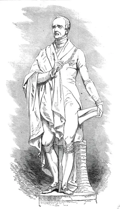 Framed Print : Statue of the late Marquis Wellesley, by Weekes, 1845. Creator: Unknown