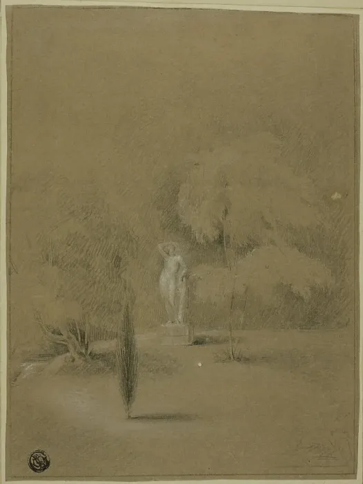 Framed Print : Statue on Lawn in Epsom, 1809. Creator: George Henry Harlow Framed Print : Statue on Lawn in Epsom, 1809. Creator: George Henry Harlow