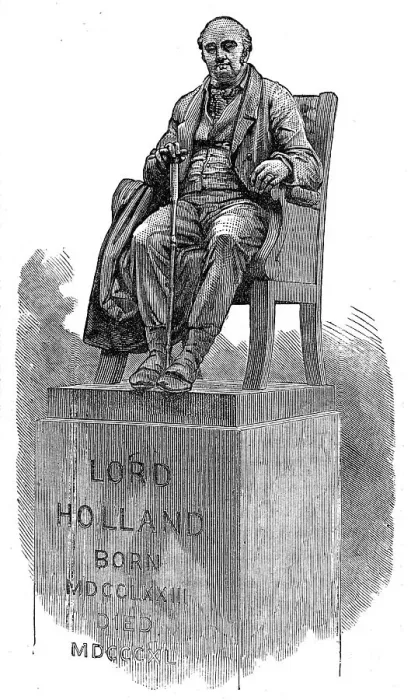 Framed Print : Statue of the third Lord Holland, Holland Park, Kensington, 1872. Creator: Unknown Framed Print : Statue of the third Lord Holland, Holland Park, Kensington, 1872. Creator: Unknown