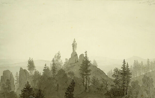 Statue of the Madonna in the Mountains, 1804. Creator: Caspar David Friedrich