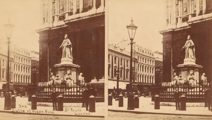 Framed Print : Statue of Queen Anne, St. Paul s, London, 1850s-1910s. Creator: Unknown Framed Print : Statue of Queen Anne, St. Paul s, London, 1850s-1910s. Creator: Unknown