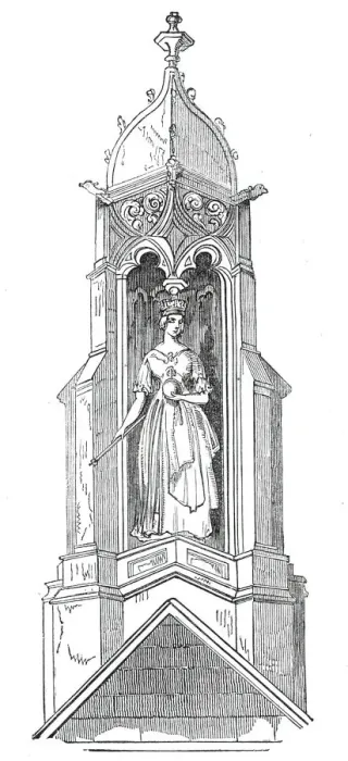 Framed Print : Statue of Queen Victoria, on the Great South Gable, Lincolns Inn New Buildings, 1845 Framed Print : Statue of Queen Victoria, on the Great South Gable, Lincolns Inn New Buildings, 1845