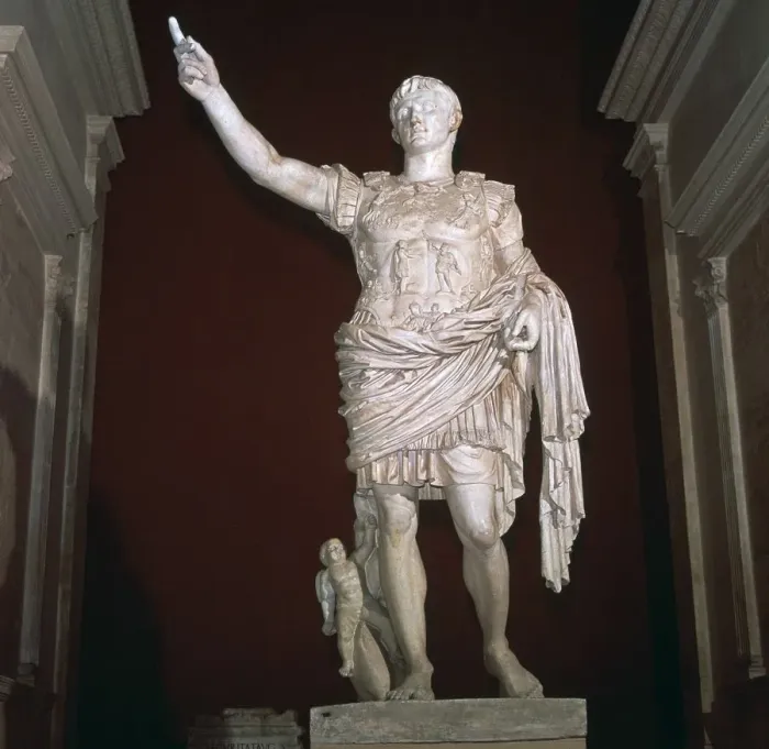 Framed Print : Statue of the Roman Emperor Augustus, 1st century BC Framed Print : Statue of the Roman Emperor Augustus, 1st century BC