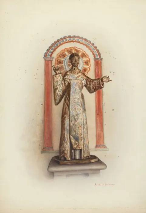 Framed Print : Statue of Santo (probably St. Dominic), 1941. Creator: Juanita Donahoo Framed Print : Statue of Santo (probably St. Dominic), 1941. Creator: Juanita Donahoo