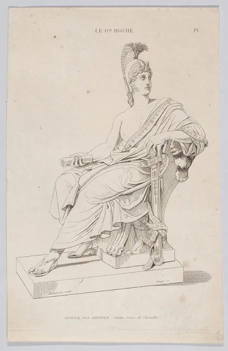 Framed Print : Statue of a seated Roman, from Journal des Artistes, 1827-48. Creator: Anon Framed Print : Statue of a seated Roman, from Journal des Artistes, 1827-48. Creator: Anon