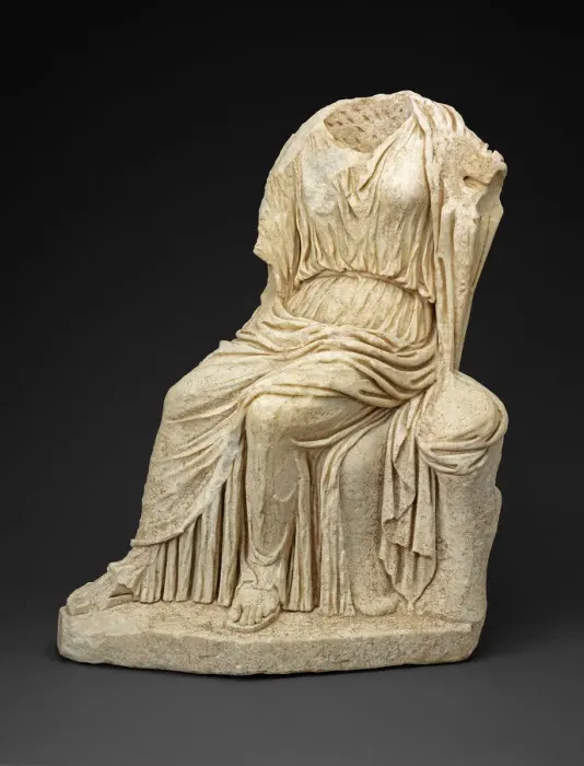 Framed Print : Statue of a Seated Woman, 2nd century. Creator: Unknown Framed Print : Statue of a Seated Woman, 2nd century. Creator: Unknown