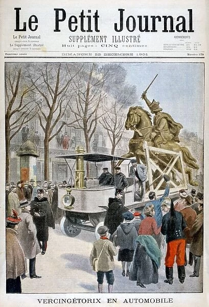 Statue of Vercingetorix in transit, France 1901