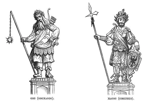 Statues of Gog (Gogmagog) and Magog (Corineus), 1886